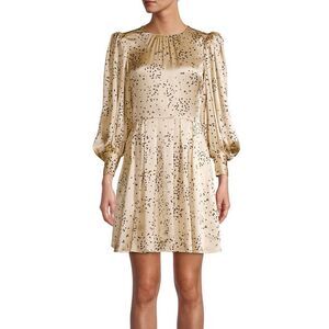 Rebecca Taylor Scatter Fleur Dress puff sleeve size 12 silk